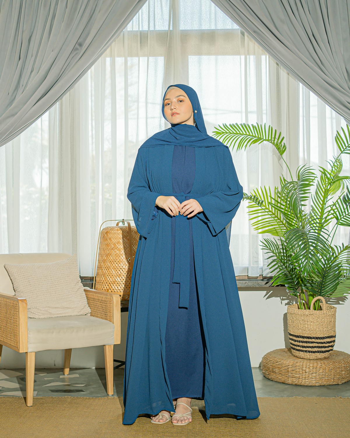 Ammara Abaya Dress (Cobalt Blue)